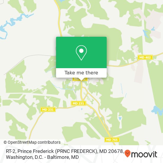 RT-2, Prince Frederick (PRNC FREDERCK), MD 20678 map