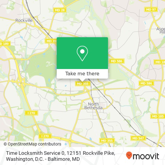 Mapa de Time Locksmith Service 0, 12151 Rockville Pike