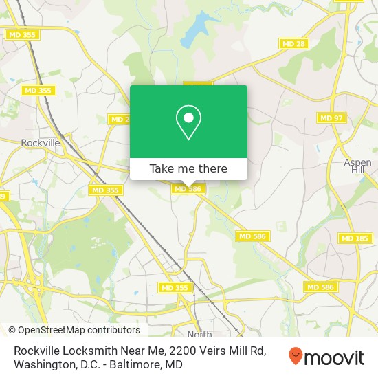 Mapa de Rockville Locksmith Near Me, 2200 Veirs Mill Rd