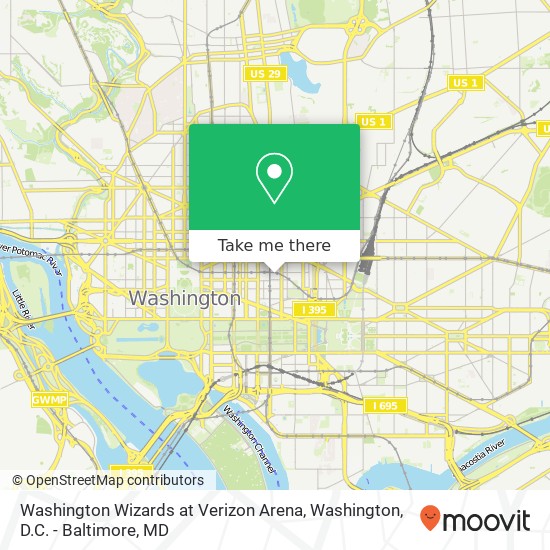 Washington Wizards at Verizon Arena map