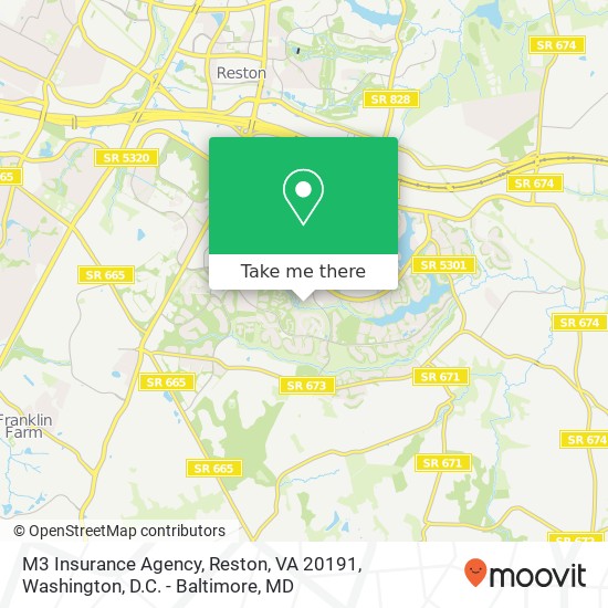 Mapa de M3 Insurance Agency, Reston, VA 20191