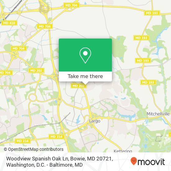 Mapa de Woodview Spanish Oak Ln, Bowie, MD 20721