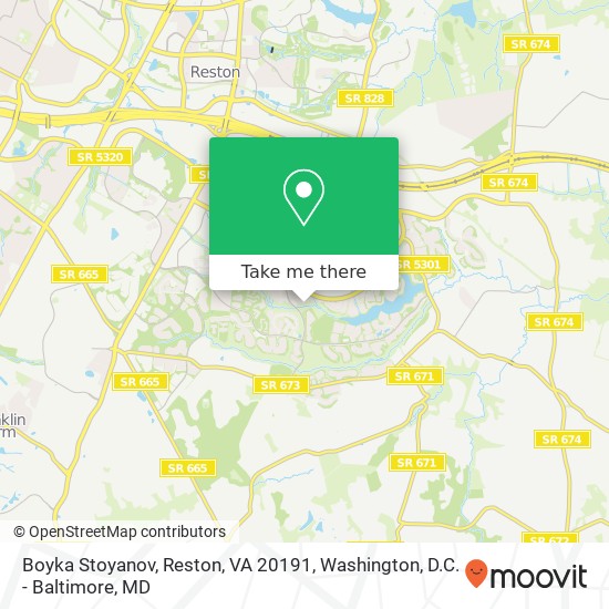 Mapa de Boyka Stoyanov, Reston, VA 20191