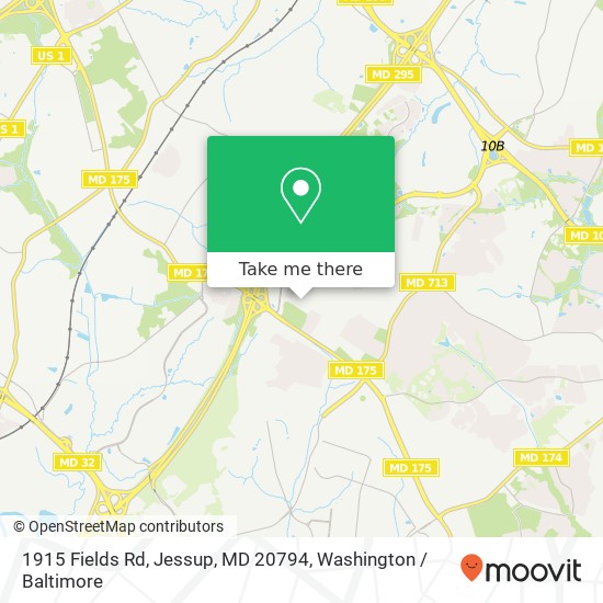 Mapa de 1915 Fields Rd, Jessup, MD 20794