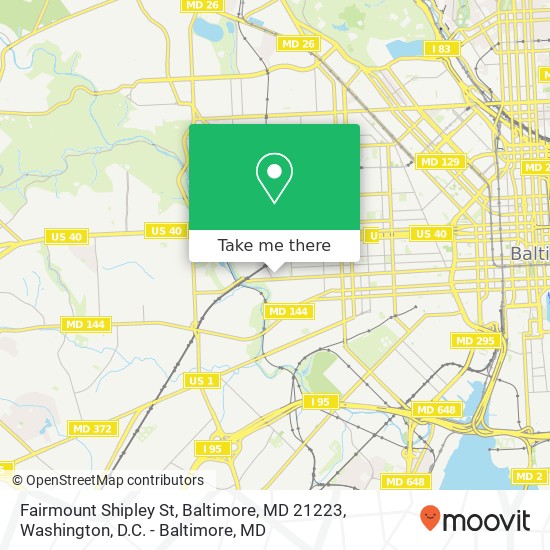 Mapa de Fairmount Shipley St, Baltimore, MD 21223