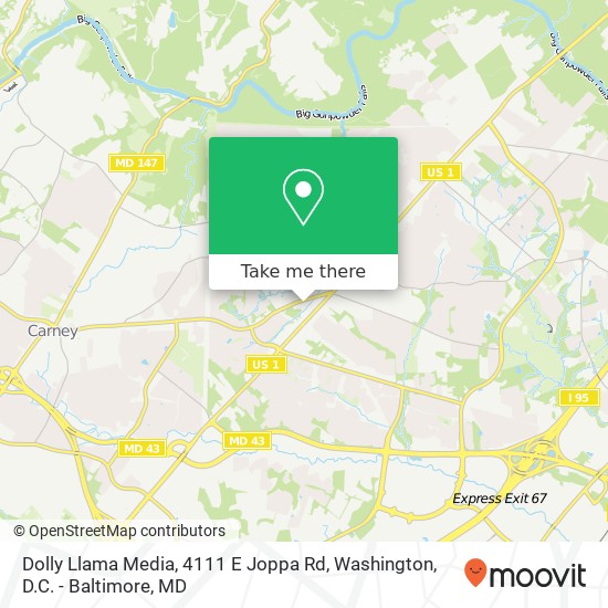 Mapa de Dolly Llama Media, 4111 E Joppa Rd