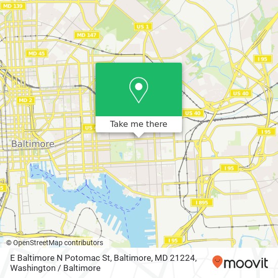 E Baltimore N Potomac St, Baltimore, MD 21224 map