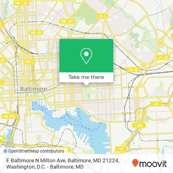 Mapa de E Baltimore N Milton Ave, Baltimore, MD 21224