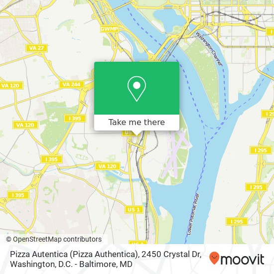 Mapa de Pizza Autentica (Pizza Authentica), 2450 Crystal Dr