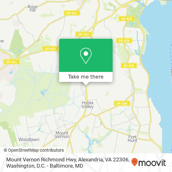 Mount Vernon Richmond Hwy, Alexandria, VA 22306 map