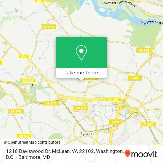 1216 Daviswood Dr, McLean, VA 22102 map