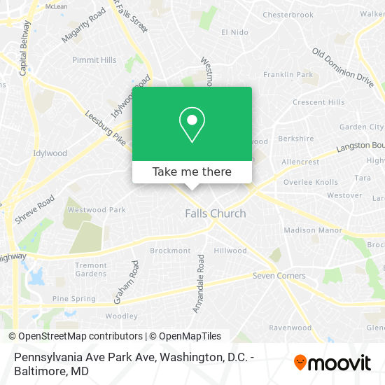 Mapa de Pennsylvania Ave Park Ave