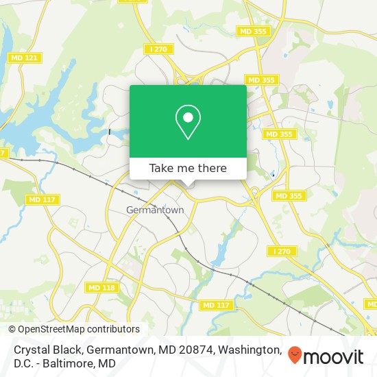 Mapa de Crystal Black, Germantown, MD 20874