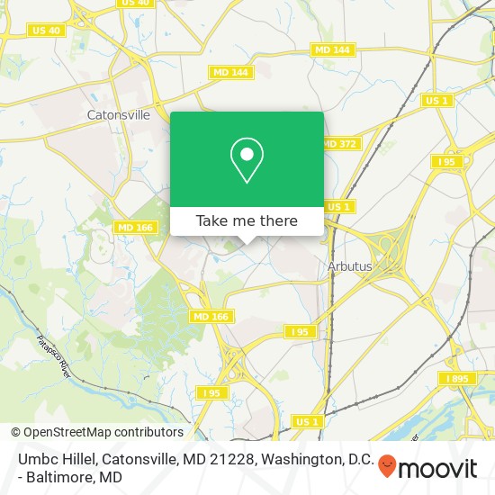 Umbc Hillel, Catonsville, MD 21228 map