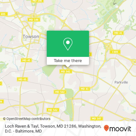 Loch Raven & Tayl, Towson, MD 21286 map