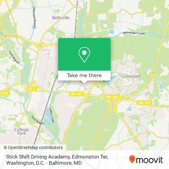Stick Shift Driving Academy, Edmonston Ter map