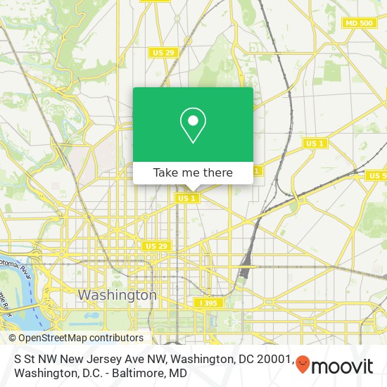 S St NW New Jersey Ave NW, Washington, DC 20001 map