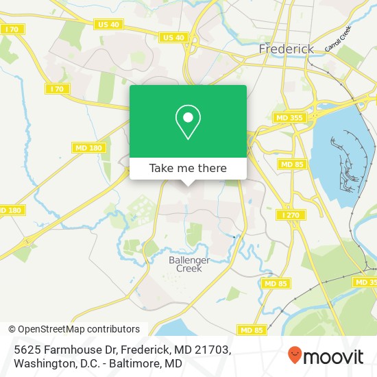Mapa de 5625 Farmhouse Dr, Frederick, MD 21703