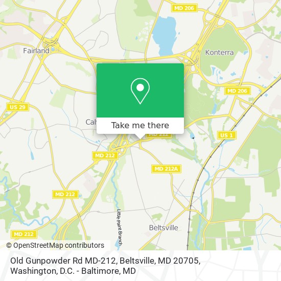 Old Gunpowder Rd MD-212, Beltsville, MD 20705 map