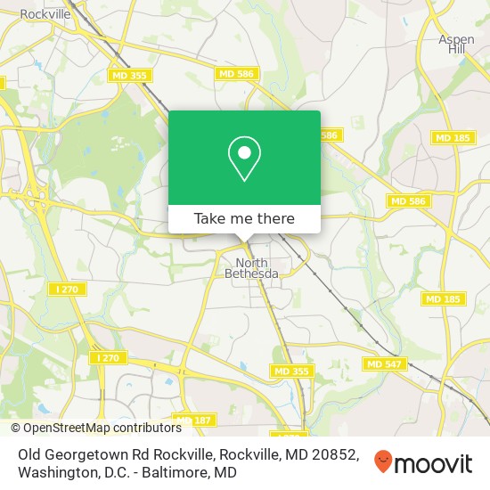 Mapa de Old Georgetown Rd Rockville, Rockville, MD 20852