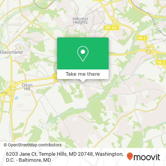 Mapa de 6203 Jane Ct, Temple Hills, MD 20748