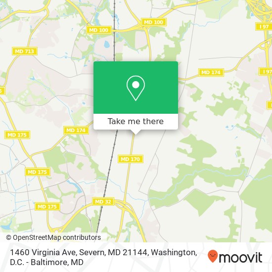 Mapa de 1460 Virginia Ave, Severn, MD 21144