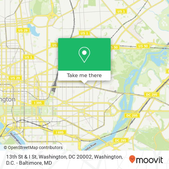 Mapa de 13th St & I St, Washington, DC 20002