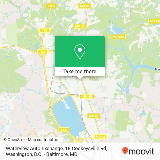 Mapa de Waterview Auto Exchange, 18 Cockeysville Rd