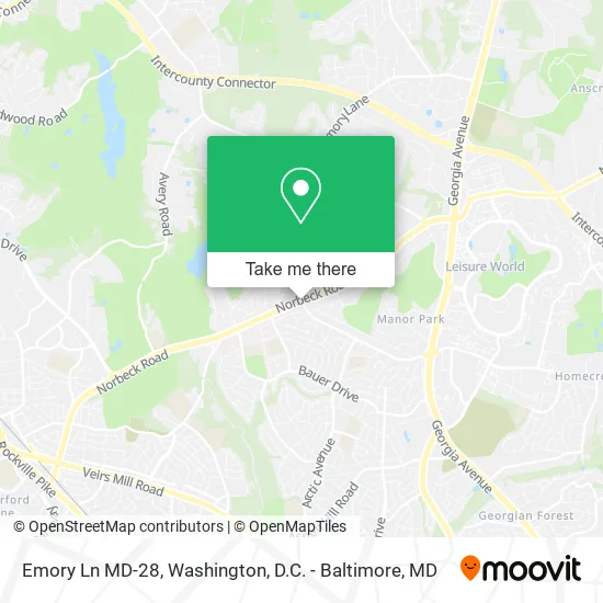 Mapa de Emory Ln MD-28