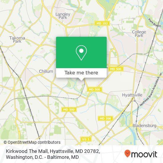 Mapa de Kirkwood The Mall, Hyattsville, MD 20782