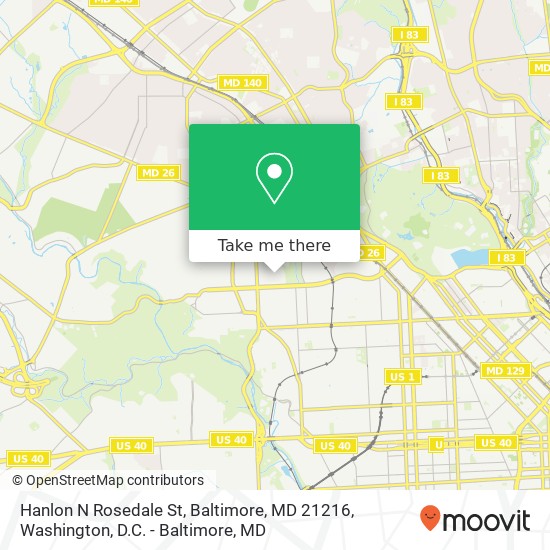 Hanlon N Rosedale St, Baltimore, MD 21216 map