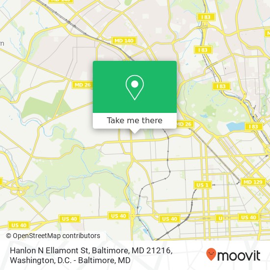 Hanlon N Ellamont St, Baltimore, MD 21216 map