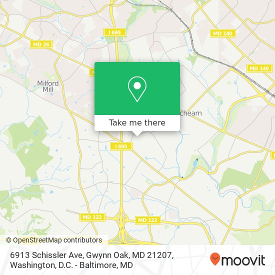 Mapa de 6913 Schissler Ave, Gwynn Oak, MD 21207