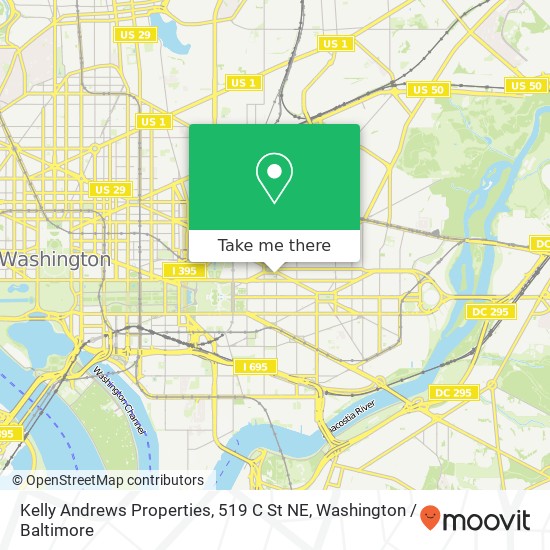 Mapa de Kelly Andrews Properties, 519 C St NE