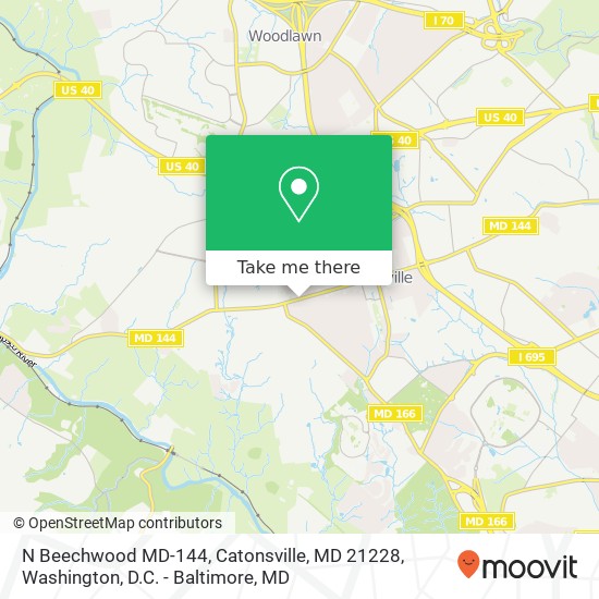 Mapa de N Beechwood MD-144, Catonsville, MD 21228