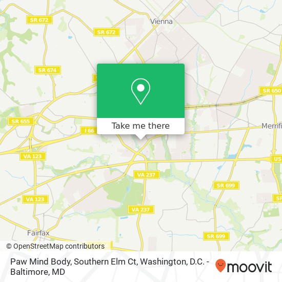 Paw Mind Body, Southern Elm Ct map
