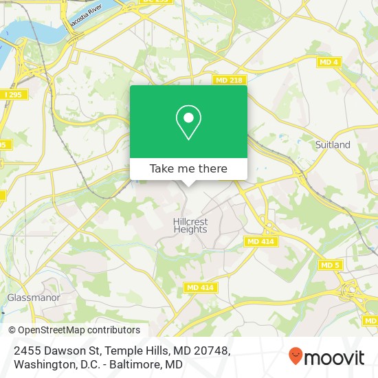 Mapa de 2455 Dawson St, Temple Hills, MD 20748