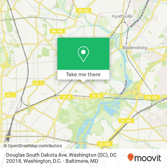 Mapa de Douglas South Dakota Ave, Washington (DC), DC 20018