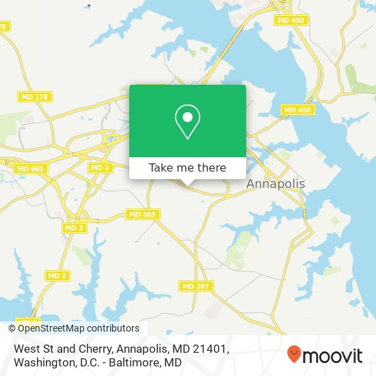 Mapa de West St and Cherry, Annapolis, MD 21401