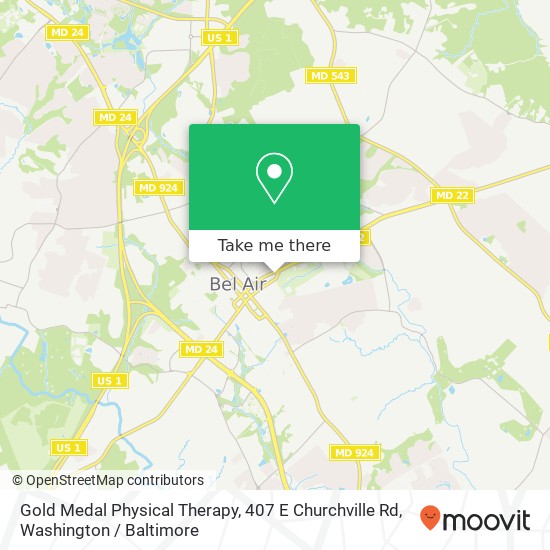 Mapa de Gold Medal Physical Therapy, 407 E Churchville Rd