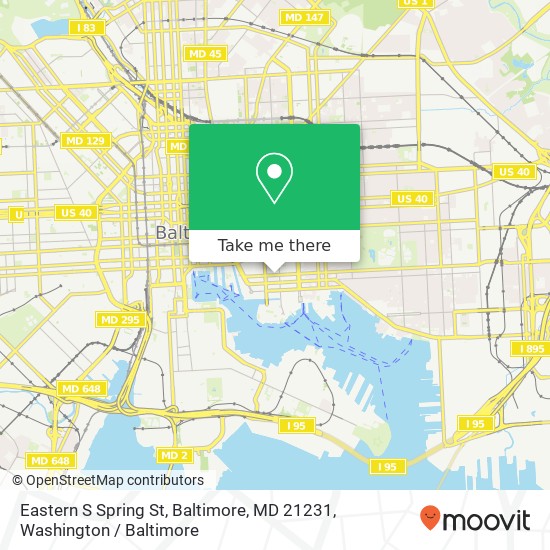 Mapa de Eastern S Spring St, Baltimore, MD 21231