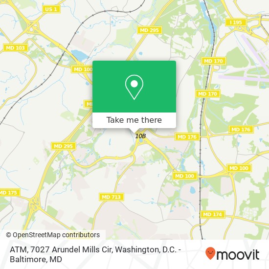Mapa de ATM, 7027 Arundel Mills Cir
