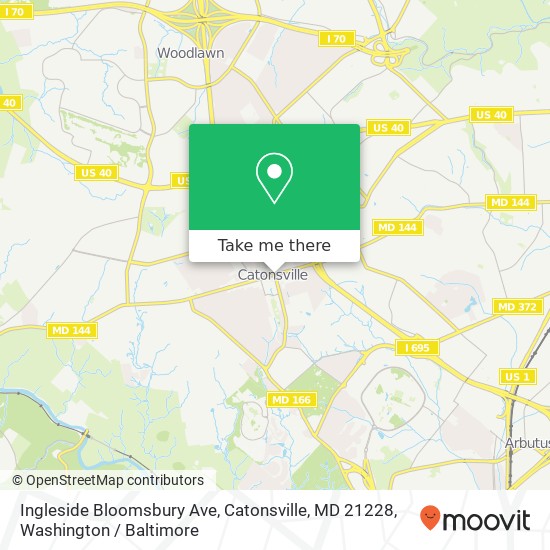 Mapa de Ingleside Bloomsbury Ave, Catonsville, MD 21228