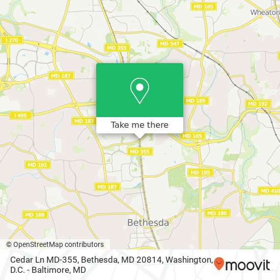 Cedar Ln MD-355, Bethesda, MD 20814 map