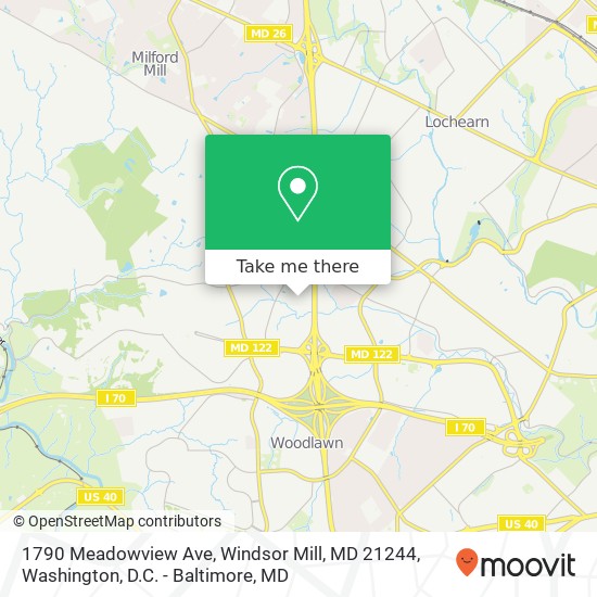 Mapa de 1790 Meadowview Ave, Windsor Mill, MD 21244