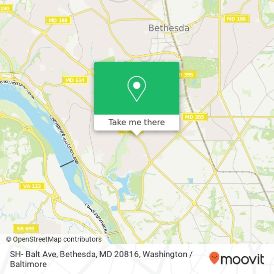 Mapa de SH- Balt Ave, Bethesda, MD 20816