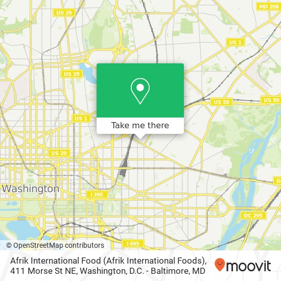 Mapa de Afrik International Food (Afrik International Foods), 411 Morse St NE