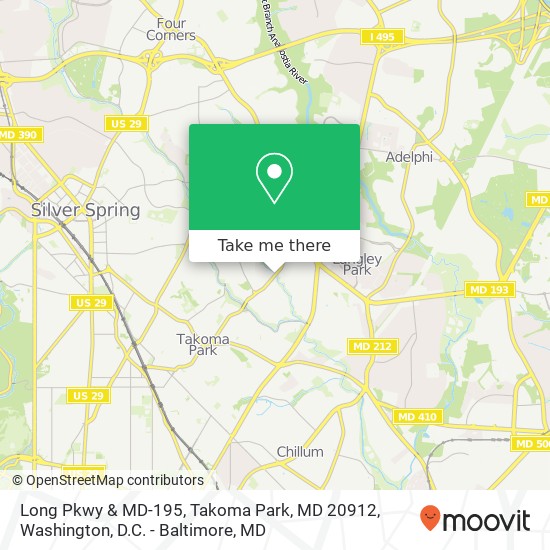 Mapa de Long Pkwy & MD-195, Takoma Park, MD 20912