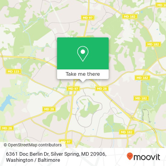 Mapa de 6361 Doc Berlin Dr, Silver Spring, MD 20906