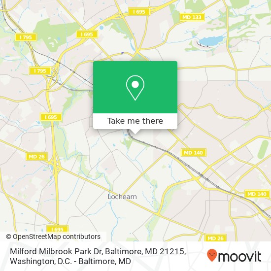 Milford Milbrook Park Dr, Baltimore, MD 21215 map